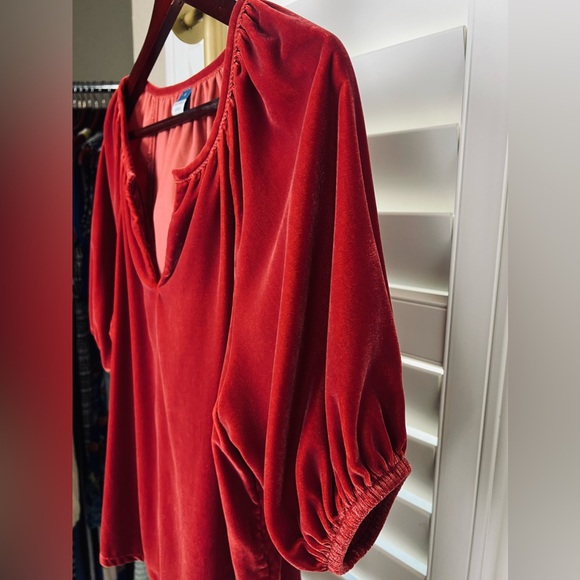 Terracotta/Rust Velour Velveteen Oversized Tunic Top Sz S by Old Navy - Picture 7 of 7